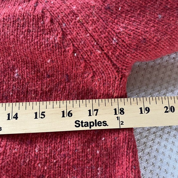 J. Jill Wool Blend Sweater Red Speckled Turtleneck Mock Neck Pockets Size XS - Picture 7 of 10